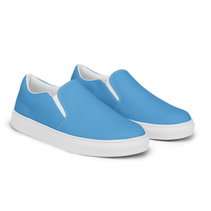 Slipper aus Segeltuch für Damen - Ozeanblau